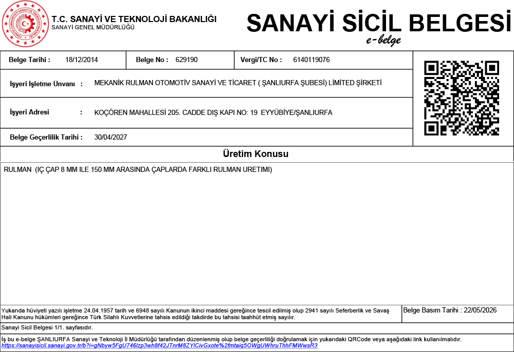 Kalite Belgelerimiz